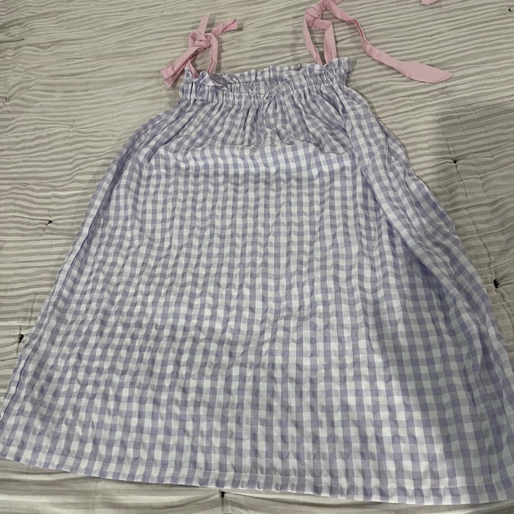 Charming Lavender and Pink Gingham Kids Dress